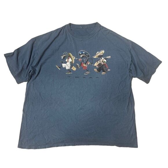 American Vintage Other - Vintage Y2K Texas Dancing Iguana Joe Tshirt Blue